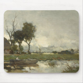 Mousepad Paisagem de outono (Arte Neerlandesa Vintage) (Paí