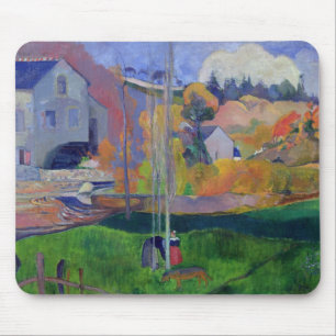 Mousepad Paisagem de Paul Gauguin Brittany: o moinho de