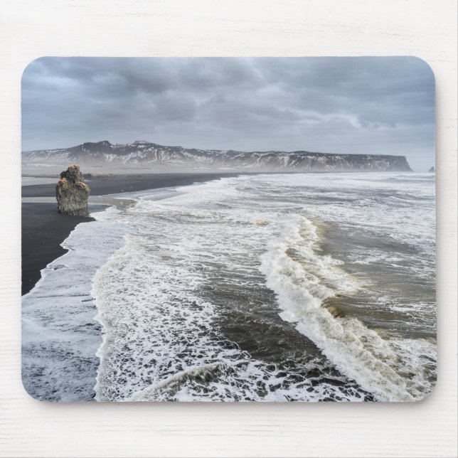 Mousepad Paisagem de Praia no Inverno (Frente)