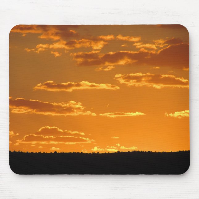 Mousepad Paisagem do Céu da Noite Laranja Brilhante (Frente)