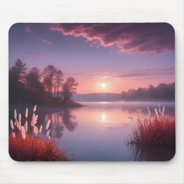 Mousepad Paisagem do Lago Roxo Sunset Três (Frente)