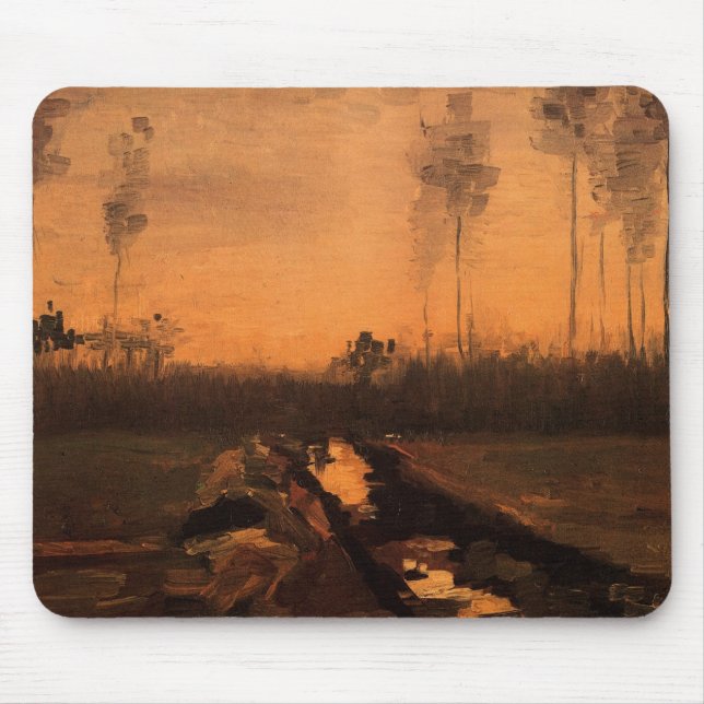 Mousepad Paisagem em Dusk por Vincent van Gogh (Frente)