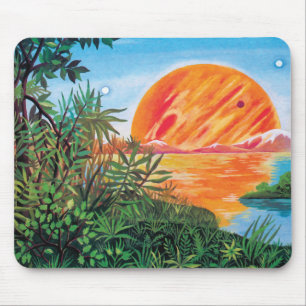 Mousepad Paisagem em Europa - Pintura da Lua de Júpiter Sci