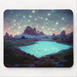 Mousepad Paisagem Fantasia das Estrelas do Céu Noturno