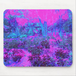 Mousepad Paisagem Impressionista Azul e Rosa-Quente