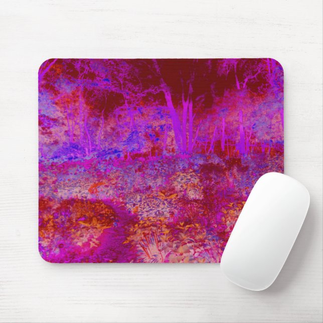 Mousepad Paisagem Impressionista Trippy Red e Magenta (Com mouse)