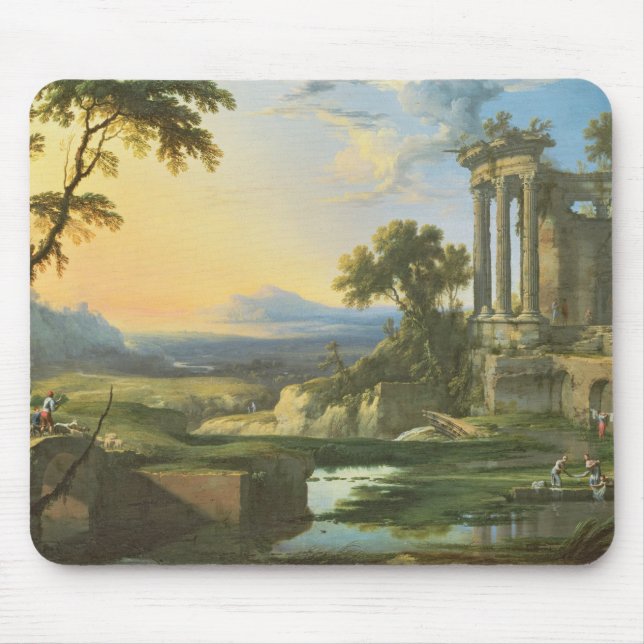 Mousepad Paisagem italiana com ruínas (Frente)
