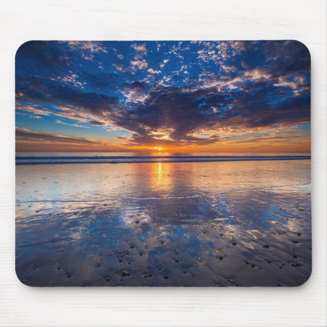 Mousepad Paisagem marinha dramática, pôr do sol, CA (Frente)