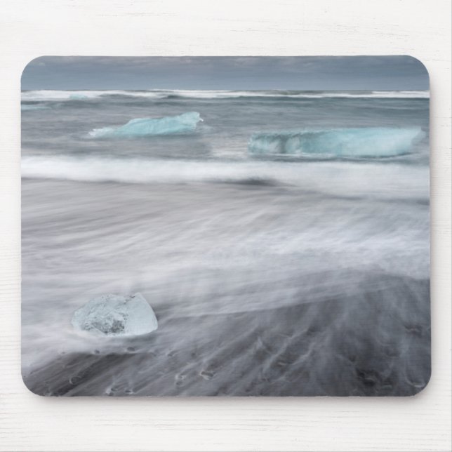 Mousepad Paisagem marítima agitada com gelo, Islândia (Frente)