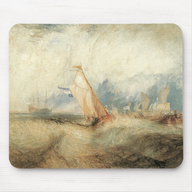 Mousepad Paisagem Marítima de Navio Antigo por Joseph Turne (Frente)