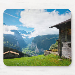 Mousepad Paisagem no vale de Lauterbrunnen na Suiça
