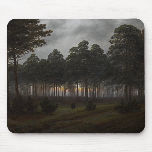 Mousepad Paisagem noturna (por Caspar David Friedrich) (Frente)