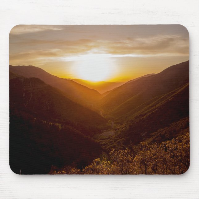 Mousepad Paisagem Sunset Sobre Montanhas (Frente)