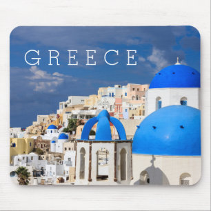 Mousepad paisagem urbana de Santorini, Grécia