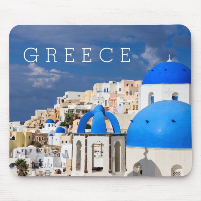 Mousepad paisagem urbana de Santorini, Grécia (Frente)