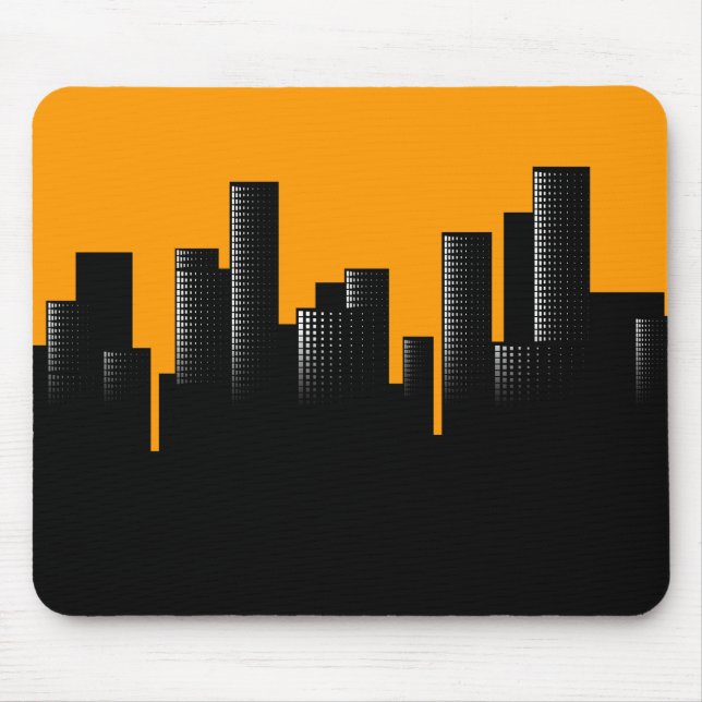 Mousepad paisagem urbana laranja (Frente)