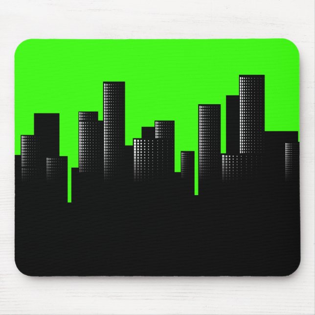 Mousepad paisagem urbana verde (Frente)