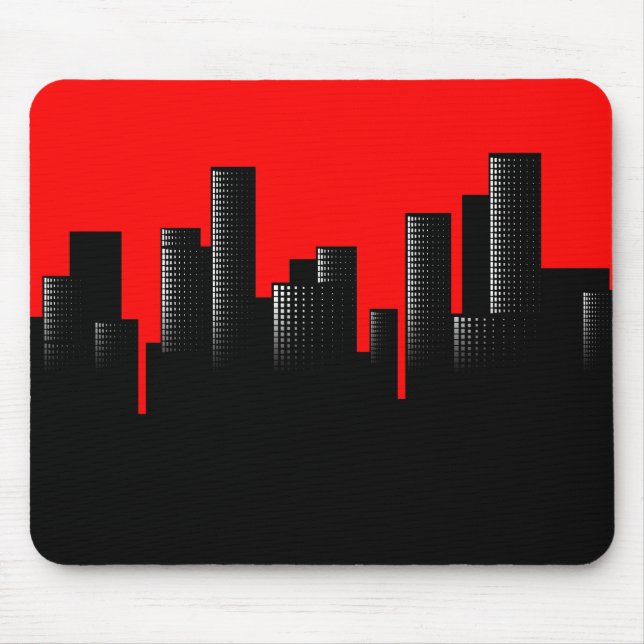 Mousepad paisagem urbana vermelha (Frente)