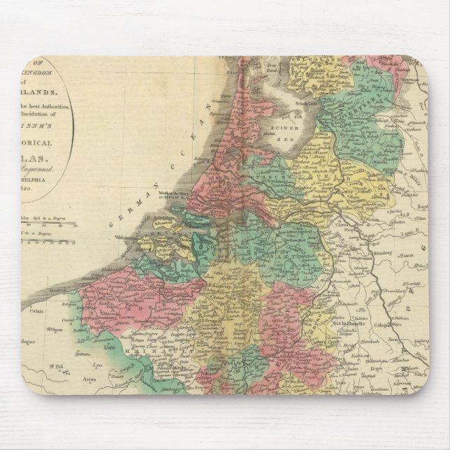 Mousepad Países Baixos, Mapa do Atlas Beligium (Frente)