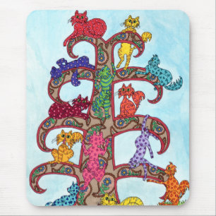 Mousepad Paisley Cat Tree of Life