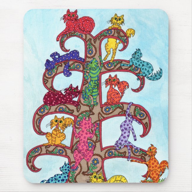 Mousepad Paisley Cat Tree of Life (Frente)
