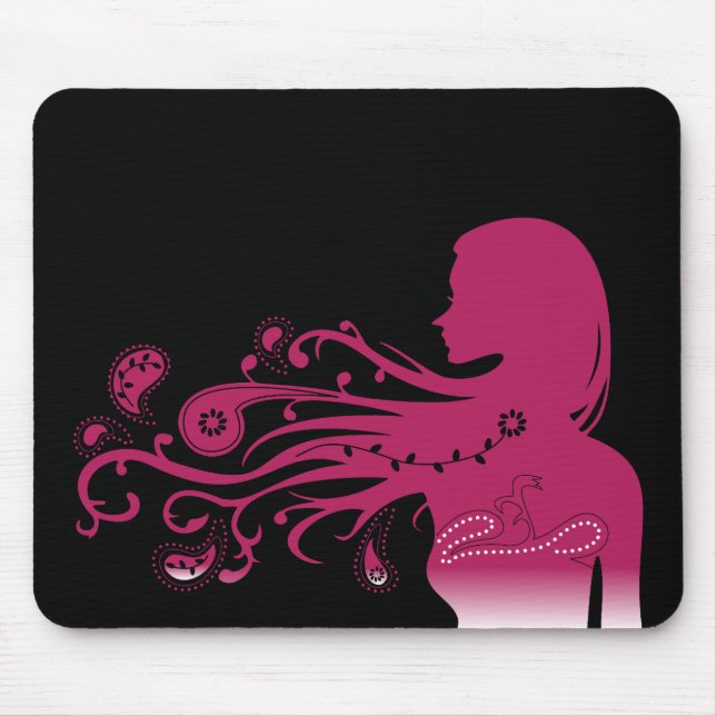 Mousepad paisley cor-de-rosa (Frente)