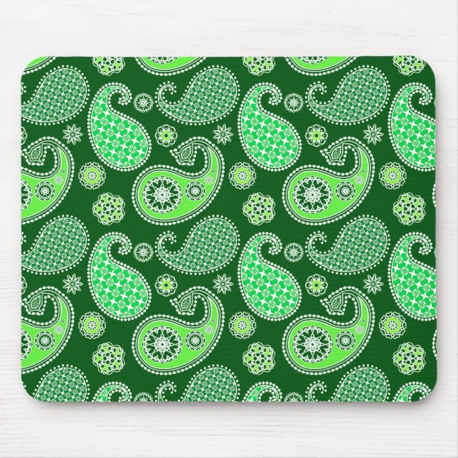 Mousepad Paisley, Emerald e Jade Green (Frente)