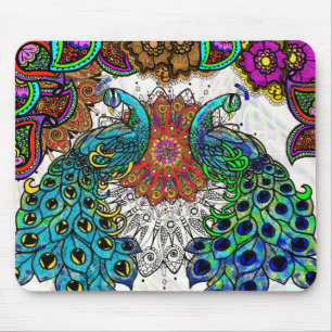Mousepad Paisley Peacocks