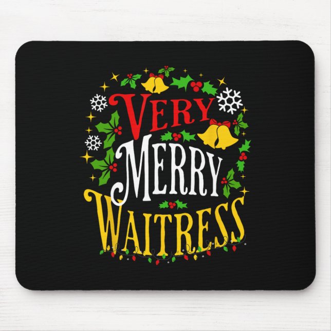 Mousepad Paja do servidor de Natal de Garçonete Verry Feliz (Frente)