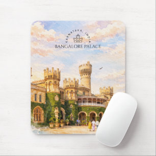 Mousepad Palácio de Bangalore Índia Aquarela Memória de Via