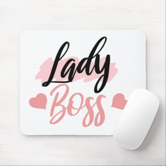 Mousepad Palavra de chefe de senhora rosa