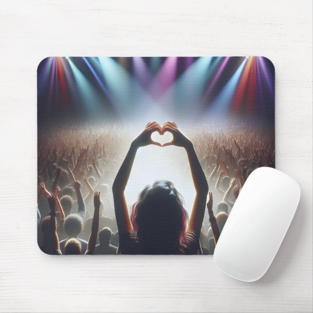 Mousepad Palavra de concerto com sinal de forma cardíaca (Com mouse)