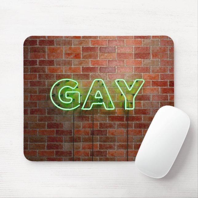 Mousepad Palavra de parede de Gay de neon do SlipperyJoe (Com mouse)