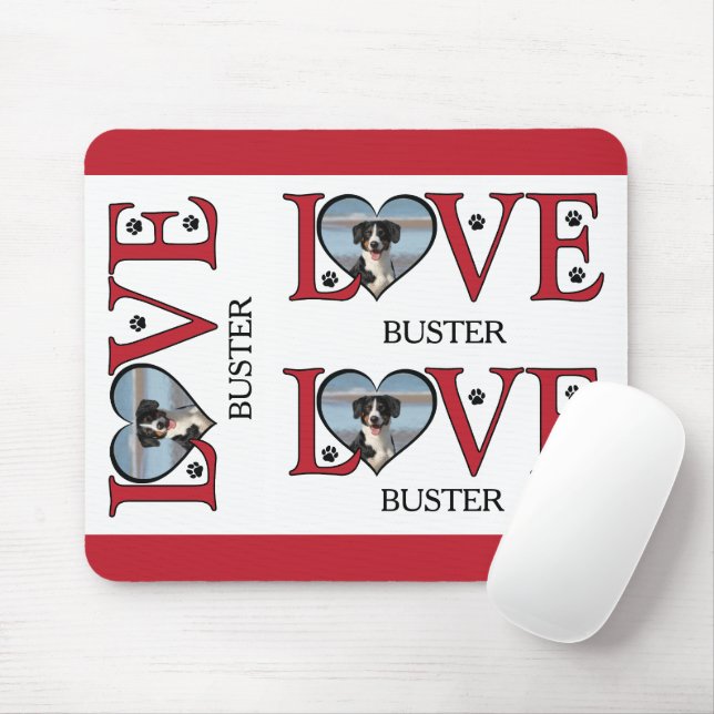 Mousepad Palavras de amor bonitas com fotos de cães (Com mouse)