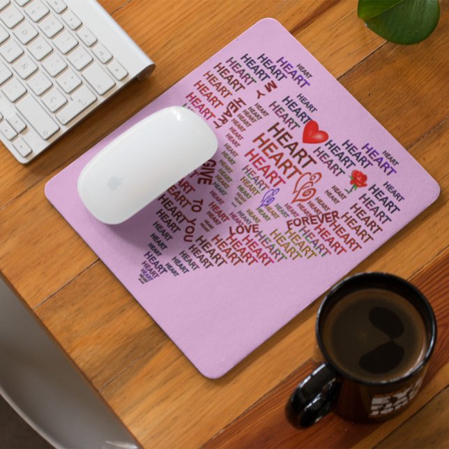 Mousepad Palavras de coração (Criador carregado)