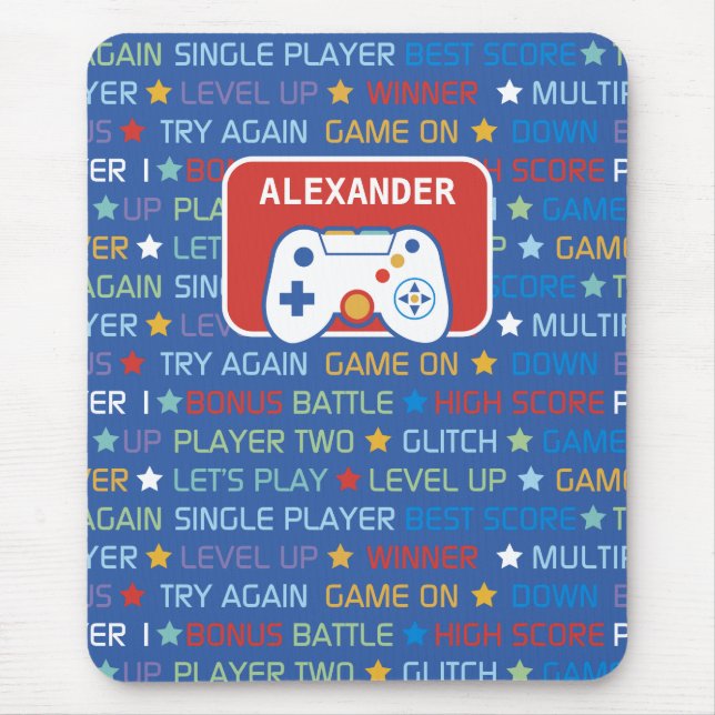 Mousepad Palavras de Jogos de Vídeo (Frente)