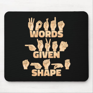 Mousepad Palavras de linguagem de sinais da ASL americana d