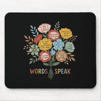 Mousepad Palavras de Saúde Mental Falam Gentileza Mulheres
