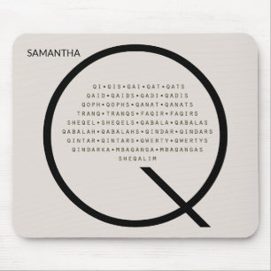 Mousepad Palavras Q personalizadas sem inglês americano
