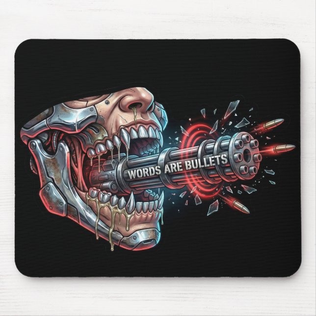 Mousepad Palavras São Balas – Liberdade de Expressão Cyberp (Frente)