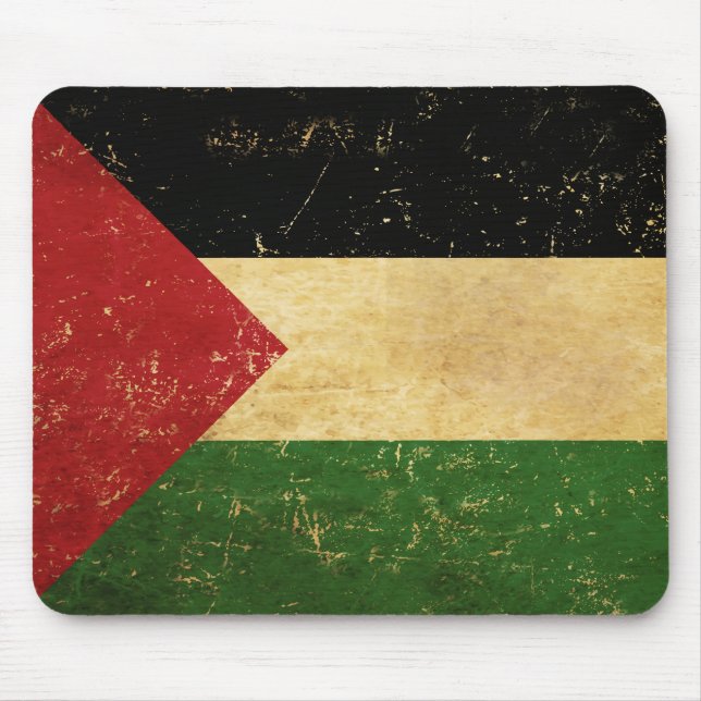 Mousepad Palestina Flag Vintage Grunge (Frente)