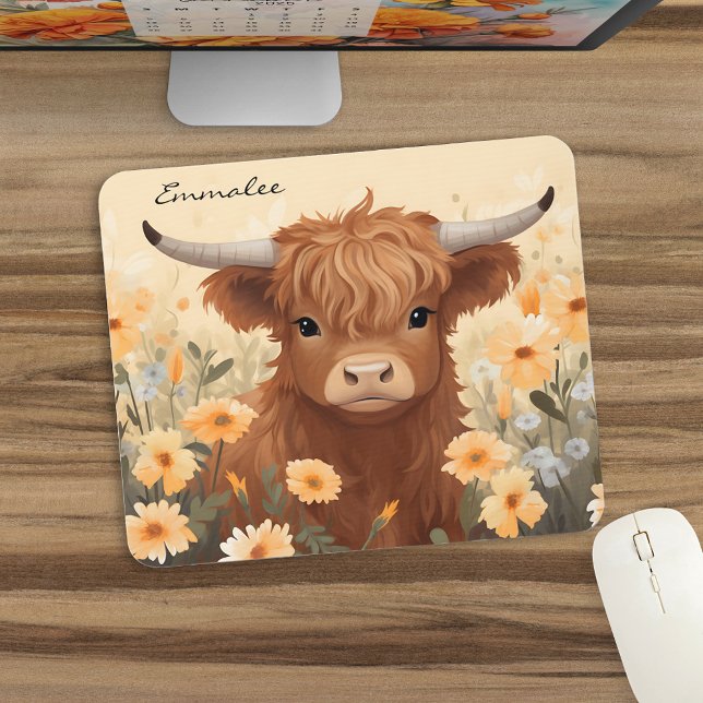 Mousepad Palha de Vaca de Terras Altas Cujas Vertentes, com (Criador carregado)