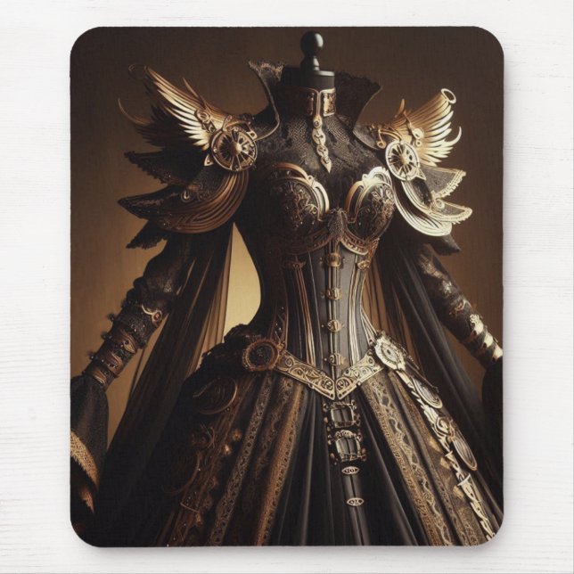 Mousepad Palhaço de Impressão Dourada e Negro Vitoriano Ste (Frente)