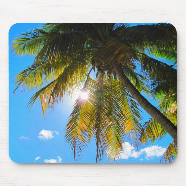 Mousepad Palm Paradise Blue Sky Sunshine (Frente)