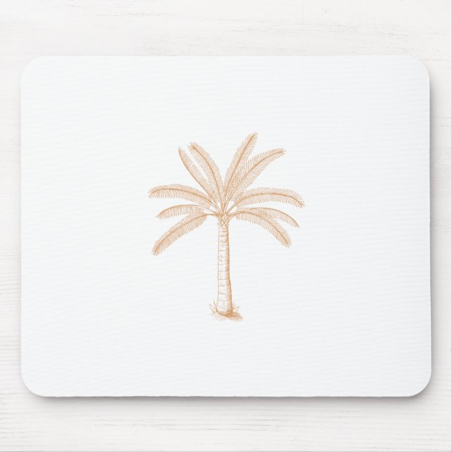 Mousepad Palm Tree Sketch Tan (Frente)