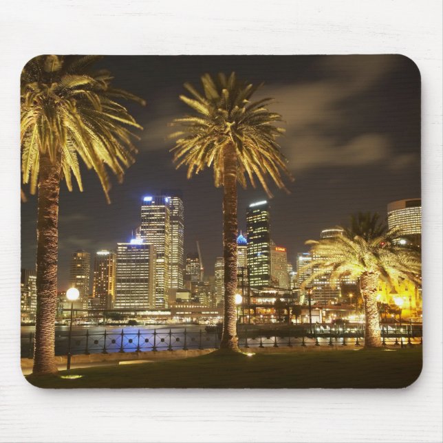 Mousepad Palm Trees e CBD à noite, Sydney, New South (Frente)