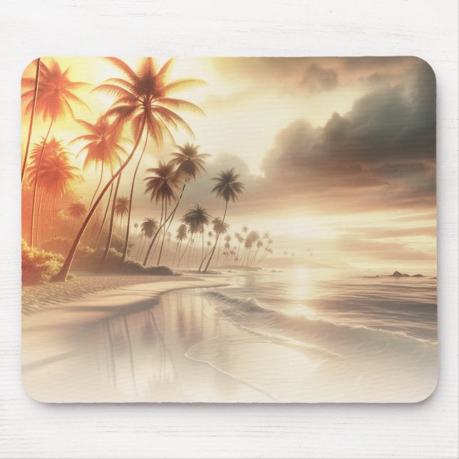 Mousepad Palm Trees & Orange Sunset Beach (Frente)