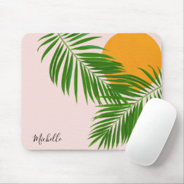 Mousepad Palma de Sol Tropical Retroativa deixa nome minima