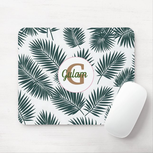 Mousepad Palma deixa o padrão nome personalizado e inicial (Com mouse)