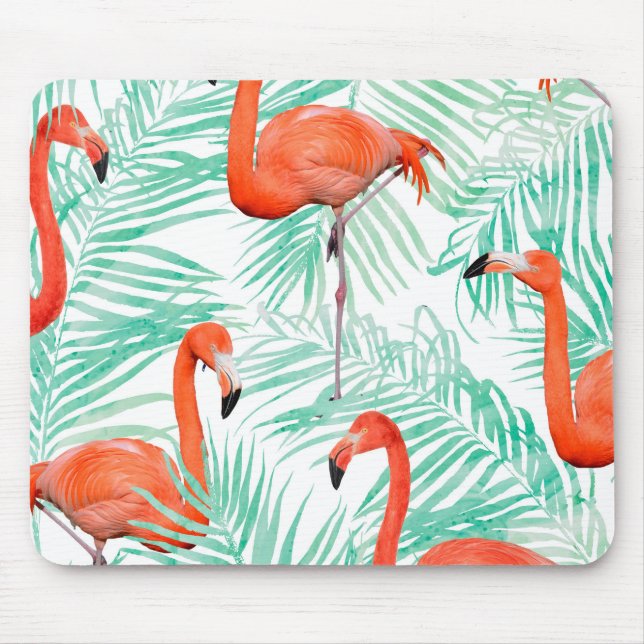 Mousepad Palma do flamingo e da hortelã (Frente)